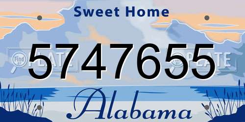 5747655 Alabama License Plate