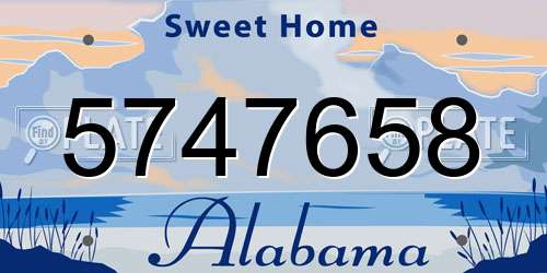 5747658 Alabama License Plate