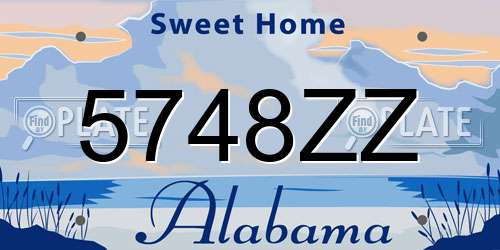 5748ZZ Alabama License Plate