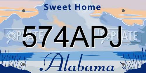 574APJ Alabama License Plate