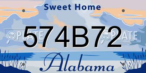 574B72 Alabama License Plate