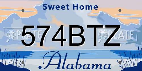 574BTZ Alabama License Plate