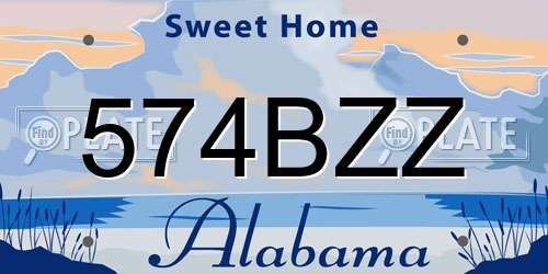 574BZZ Alabama License Plate
