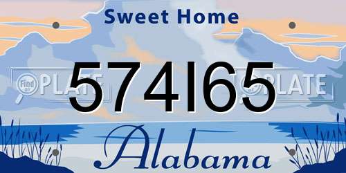 574I65 Alabama License Plate