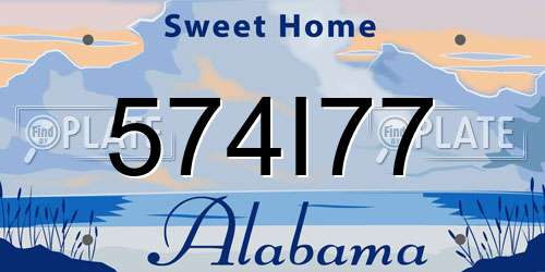 574I77 Alabama License Plate