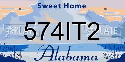 574IT2 Alabama License Plate