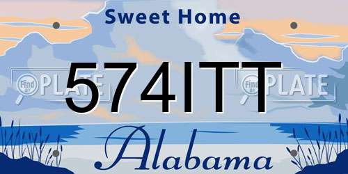 574ITT Alabama License Plate