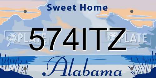 574ITZ Alabama License Plate