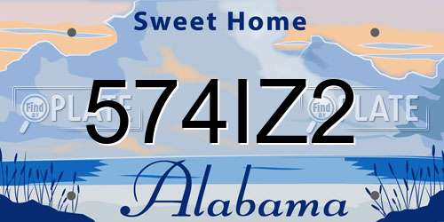 574IZ2 Alabama License Plate