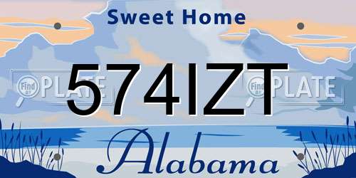 574IZT Alabama License Plate