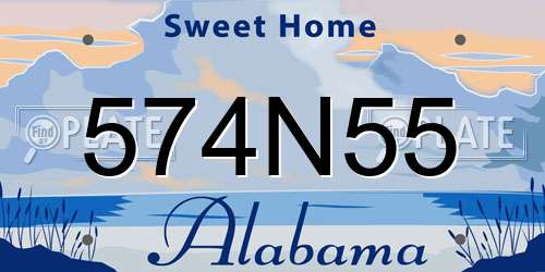 574N55 Alabama License Plate