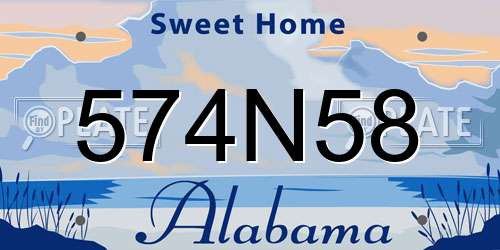 574N58 Alabama License Plate