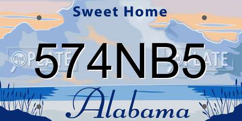 574NB5 Alabama License Plate