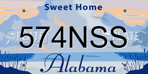 574NSS Alabama License Plate