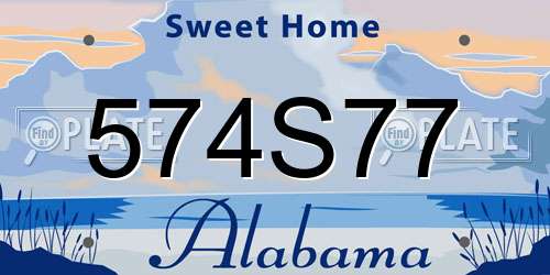 574S77 Alabama License Plate