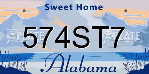 574ST7 Alabama License Plate