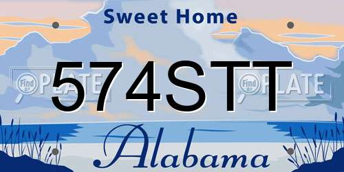 574STT Alabama License Plate