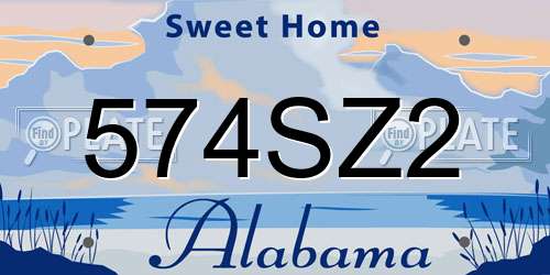 574SZ2 Alabama License Plate