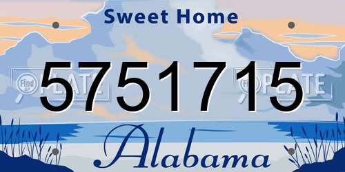 5751715 Alabama License Plate