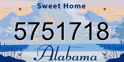 5751718 Alabama License Plate