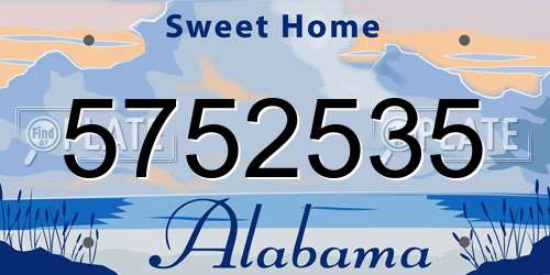 5752535 Alabama License Plate