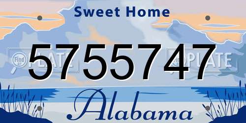5755747 Alabama License Plate