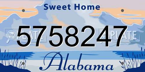 5758247 Alabama License Plate