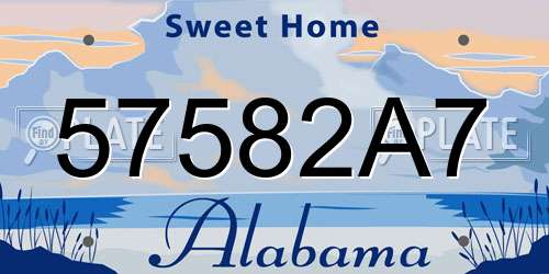 57582A7 Alabama License Plate