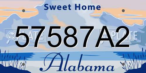 57587A2 Alabama License Plate