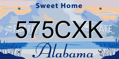 575CXK Alabama License Plate