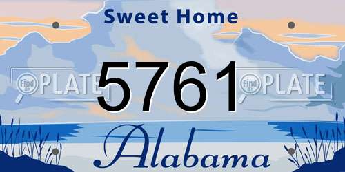 5761 Alabama License Plate