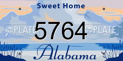 5764 Alabama License Plate