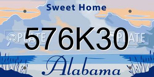 576K30 Alabama License Plate