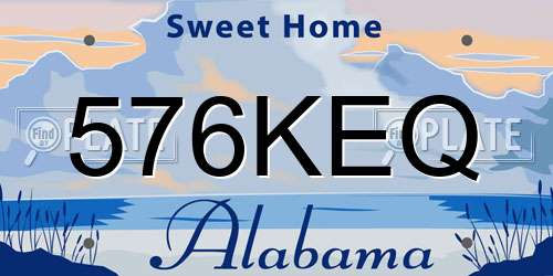 576KEQ Alabama License Plate