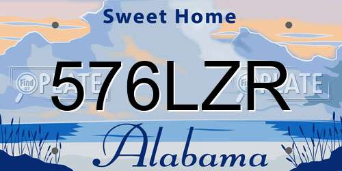576LZR Alabama License Plate