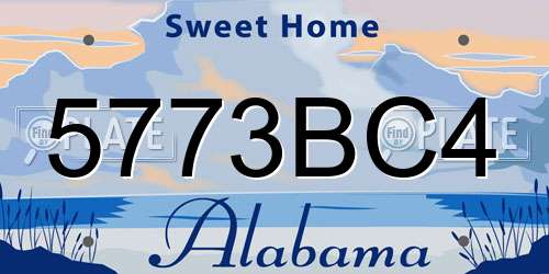 5773BC4 Alabama License Plate