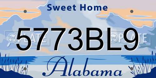 5773BL9 Alabama License Plate