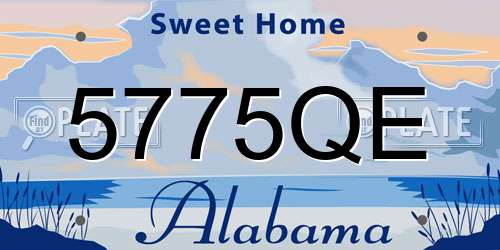 5775QE Alabama License Plate