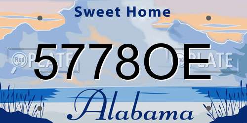 5778OE Alabama License Plate