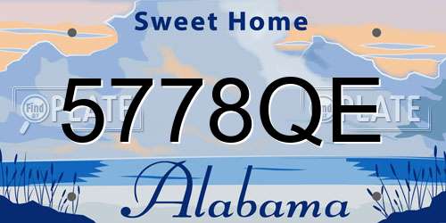 5778QE Alabama License Plate