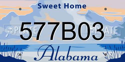 577B03 Alabama License Plate
