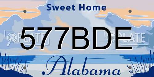 577BDE Alabama License Plate