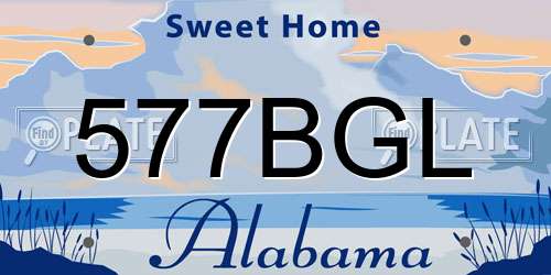 577BGL Alabama License Plate