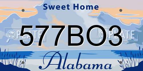 577BO3 Alabama License Plate