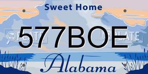 577BOE Alabama License Plate