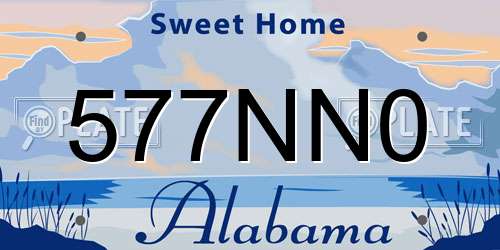 577NN0 Alabama License Plate