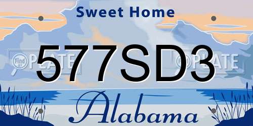 577SD3 Alabama License Plate