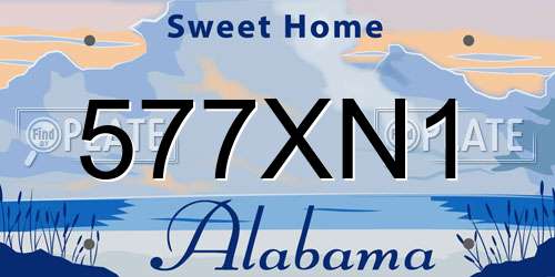 577XN1 Alabama License Plate