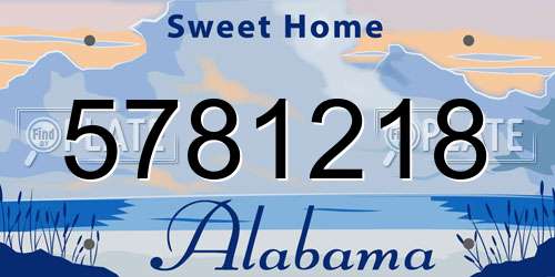5781218 Alabama License Plate