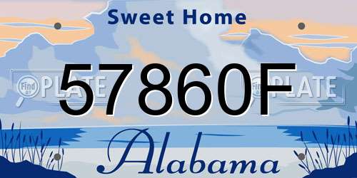 57860F Alabama License Plate